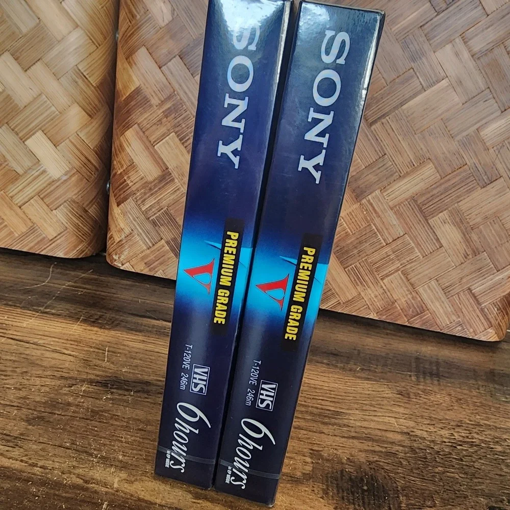 Sony 6 Hrs T-120 VHS‎ VCR Tapes Blank Premium Grade Brand New Wrapped Lot of 2